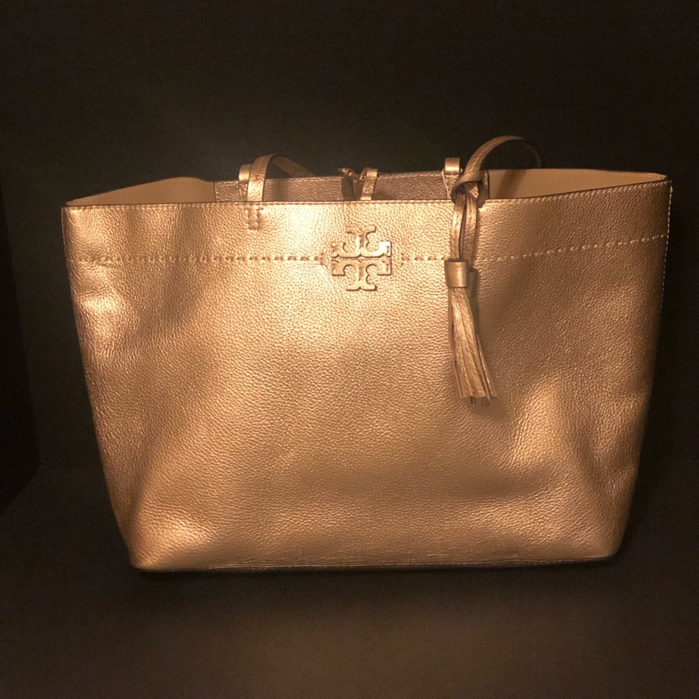 Metallic gold Tory Burch tote